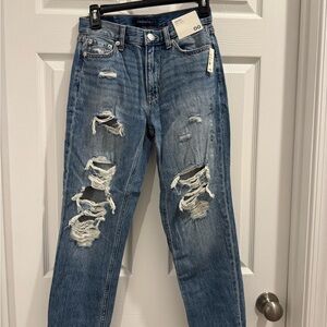 Aeropostale Ripped Blue Straight Leg Jeans
